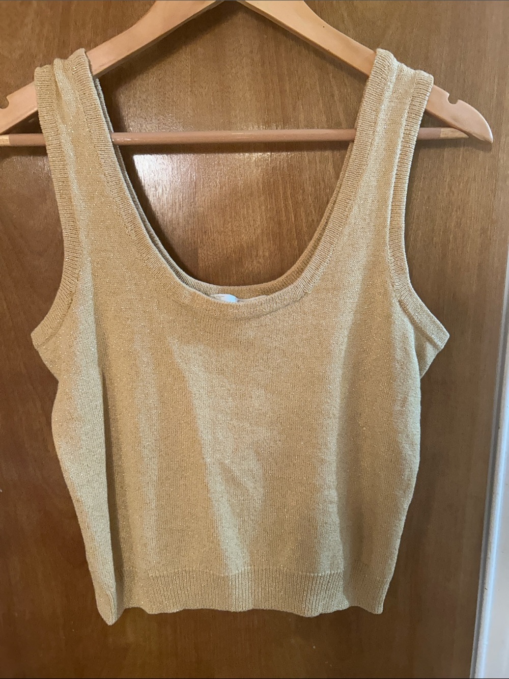 St John Sparkle Gold Knit Tank Top - Women. M